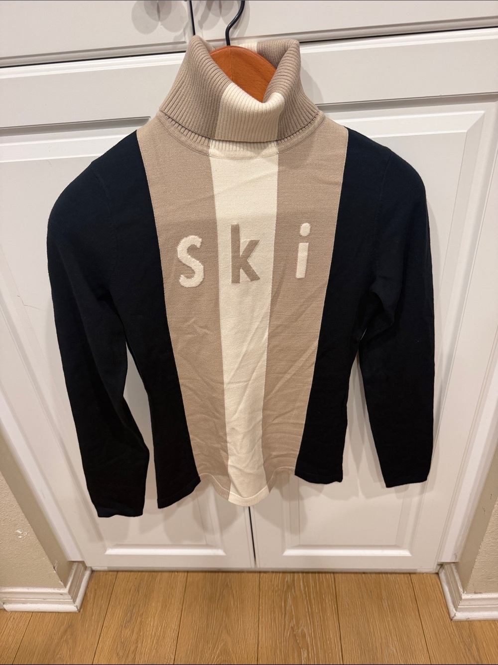 Alp N Rock Black and Beige Cream 'Ski' Turtleneck Sweater